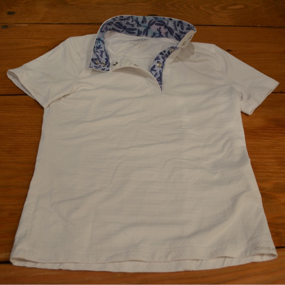 White Dover Saddlery Kids Cool blast Show Shirt Size Small